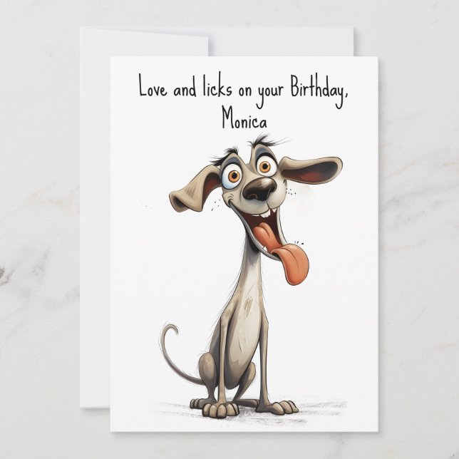 Tarjeta Festiva Con texto personalizado, 🐶 blanco 🤪 loco (Anverso)