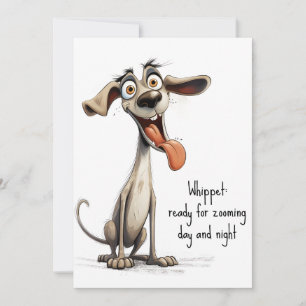 Tarjeta Festiva Con texto personalizado, 🐶 blanco 🤪 loco