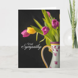 Tarjeta Festiva Con Vasa De Simpatía Llena De Fotografía De Tulipa