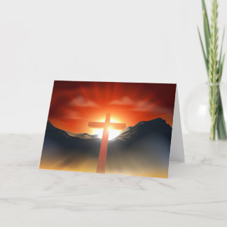 Tarjeta Festiva Concepto cruzado cristiano de Pascua