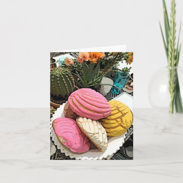 Tarjeta Festiva Concha mexicana de pan dulce (Anverso)