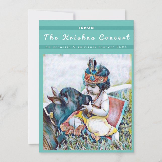 Tarjeta Festiva Concierto de Lord Krishna ISKON (Anverso)