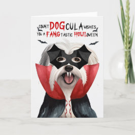 Tarjeta Festiva Conde de Perros Coton De Tulear DOGcula Funny Hall