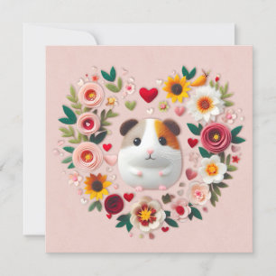 Tarjeta Festiva Conejillo de indias del día de San Valentín