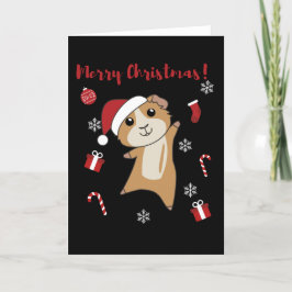 Tarjeta Festiva Conejillos de Indias Animales de Invierno de Navid