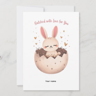 Tarjeta Festiva Conejito Adorable que Acaba de Salir del Cascarón