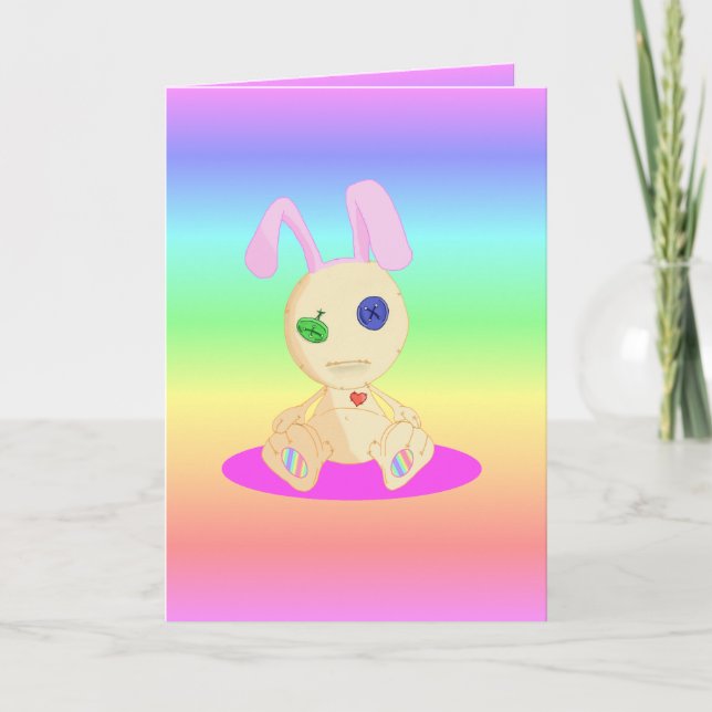 Tarjeta Festiva Conejito cómodo Pascua feliz de Lil (Anverso)