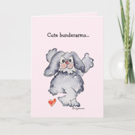 Tarjeta Festiva Conejito de dibujos animados con brazos lindos Amo
