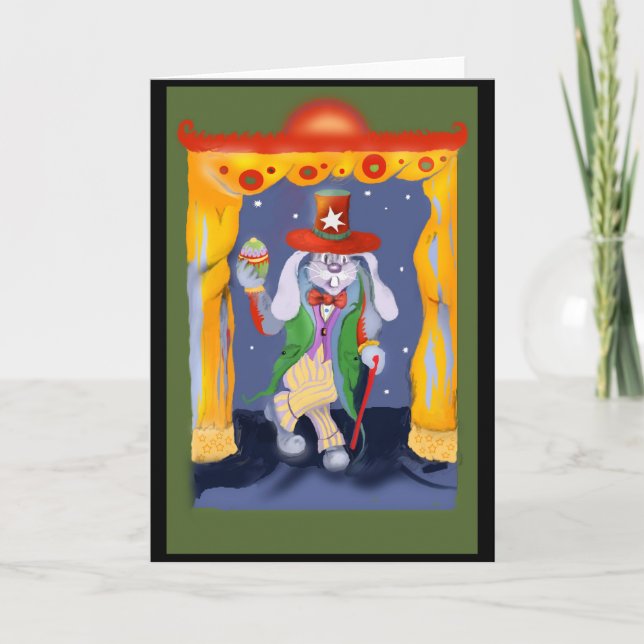 Tarjeta Festiva * Conejito de la estrella * (Anverso)