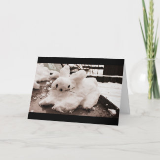 Tarjeta Festiva Conejito de lúpulo de la nieve de los días de