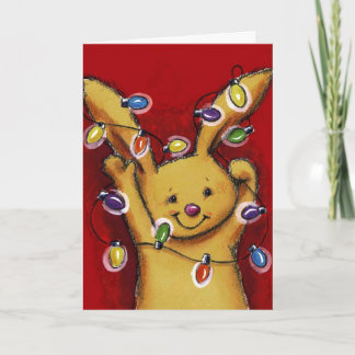 Tarjeta Festiva conejito de navidades