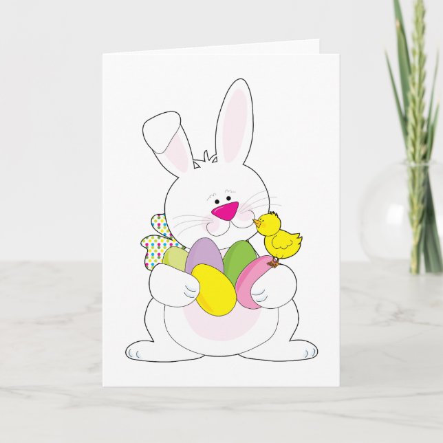 Tarjeta Festiva Conejito de pascua (Anverso)