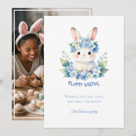 Tarjeta Festiva Conejito de Pascua Adorable Foto de Hortensia Acua