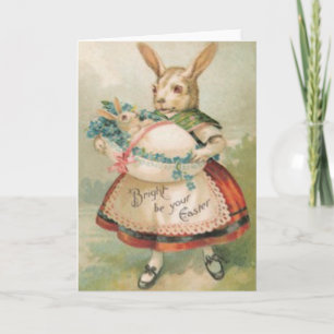 Tarjeta Festiva Conejito de Pascua Canasta Bebe No Me Olvides
