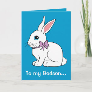 Tarjeta Festiva Conejito de pascua del ahijado