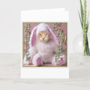 Tarjeta Festiva Conejito de pascua del gato Claude