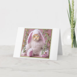 Tarjeta Festiva Conejito de pascua del gato Claude