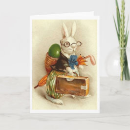 Tarjeta Festiva ¡Conejito de pascua del golfista del vintage!