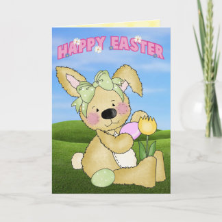 Tarjeta Festiva Conejito de pascua feliz