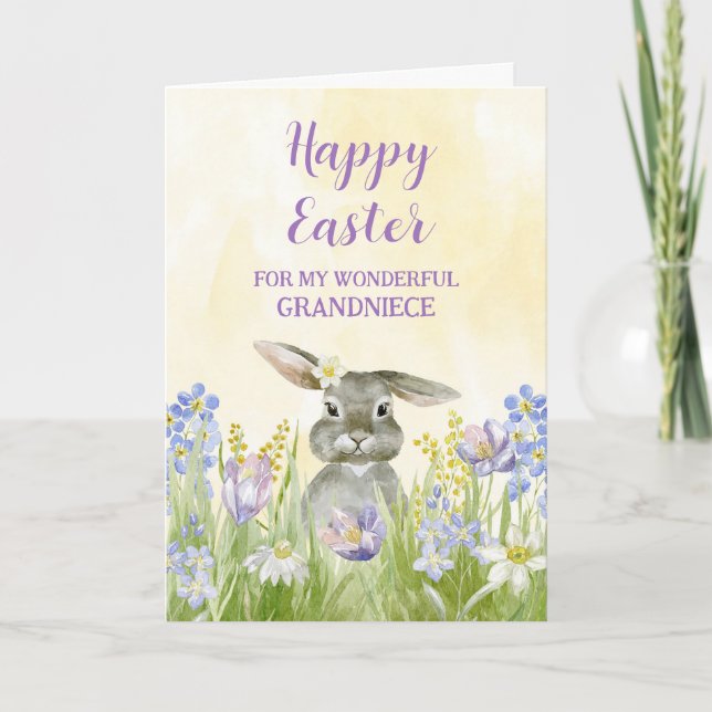 Tarjeta Festiva Conejito de Pascua Feliz Abuela de Pascua (Anverso)