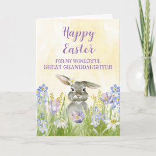 Tarjeta Festiva Conejito de Pascua Feliz Gran Nieta de Pascua