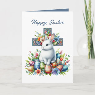 Tarjeta Festiva Conejito de Pascua feliz lindo agregar mensaje int