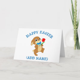 Tarjeta Festiva Conejito de pascua feliz personalizado con la