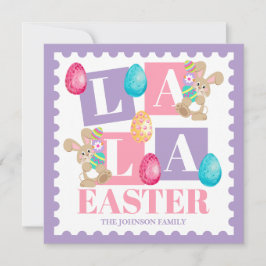 Tarjeta Festiva Conejito de Pascua La La Pastel
