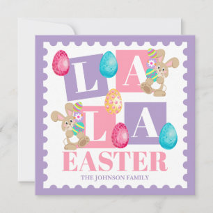 Tarjeta Festiva Conejito de Pascua La La Pastel