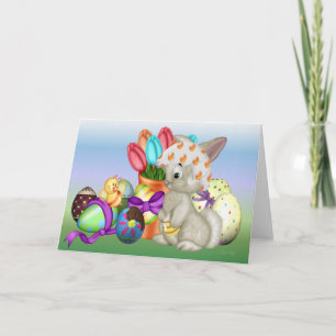 Tarjeta Festiva Conejito de pascua lindo