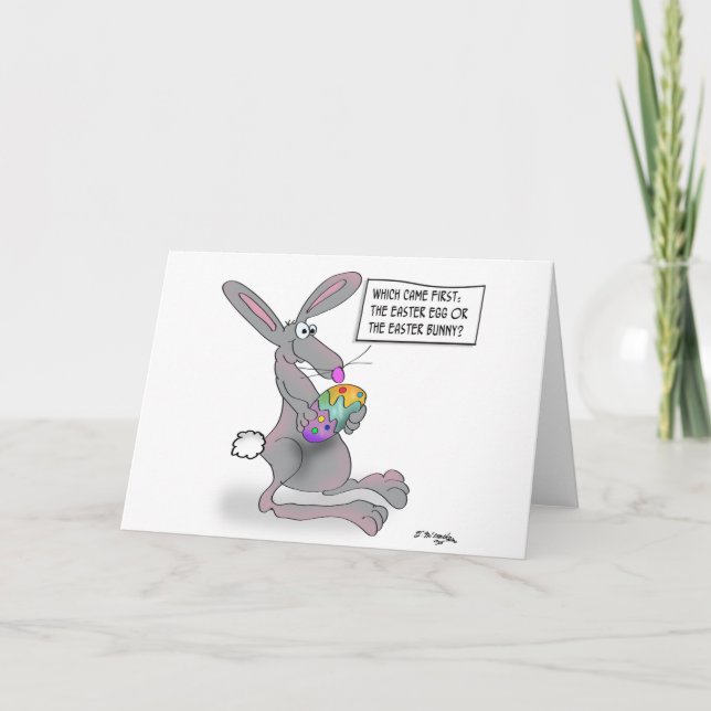 Tarjeta Festiva Conejito de pascua o huevo de Pascua (Anverso)