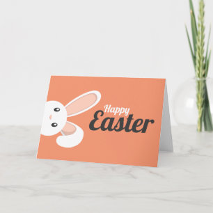 Tarjeta Festiva Conejito de pascua que mira furtivamente