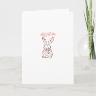 Tarjeta Festiva Conejito de Pascua Rosa Acuarela Adorable