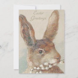 Tarjeta Festiva Conejito de Pascua vintage adorable