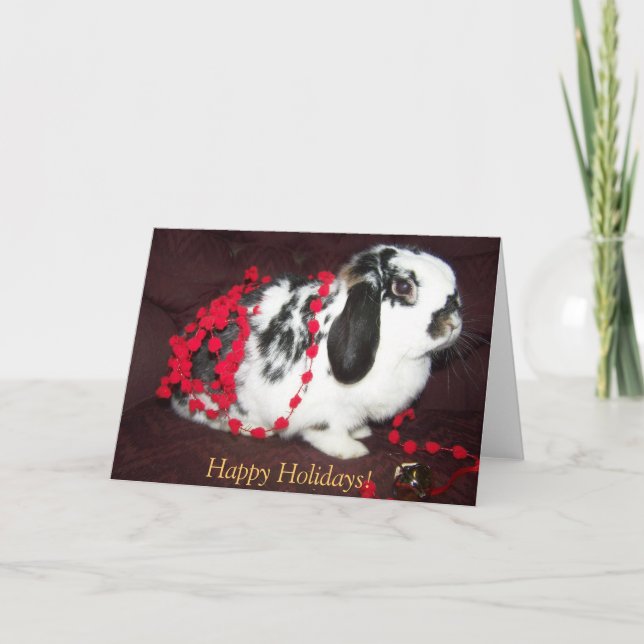 Tarjeta Festiva ¡Conejito del navidad, buenas fiestas! (Anverso)