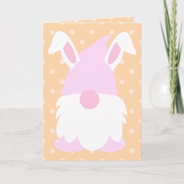 Tarjeta Festiva Conejito del punto polka del pasto (Anverso)