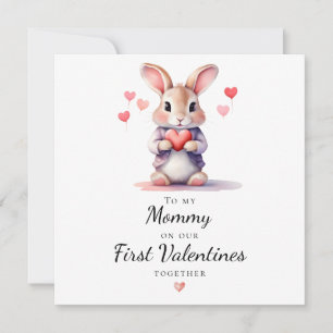 Tarjeta Festiva Conejito Dulce a Mi Mami en Nuestro Primer Día de