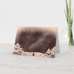 Tarjeta Festiva Conejito en la nieve: ¡Perfeccione para los días