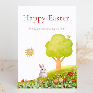 Tarjeta Festiva Conejito Feliz Pascua de Resurrección Primavera So
