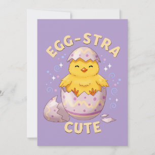 Tarjeta Festiva Conejito fresco y pollito lindo de Pascua