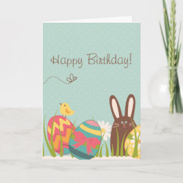 Tarjeta Festiva Conejito lindo del chocolate y cumpleaños de los
