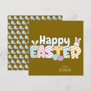 Tarjeta Festiva Conejito Lindo Feliz Pascua