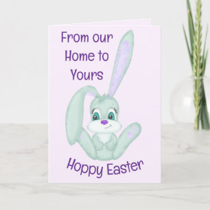 Tarjeta Festiva Conejito lindo saltarín de Pascua 