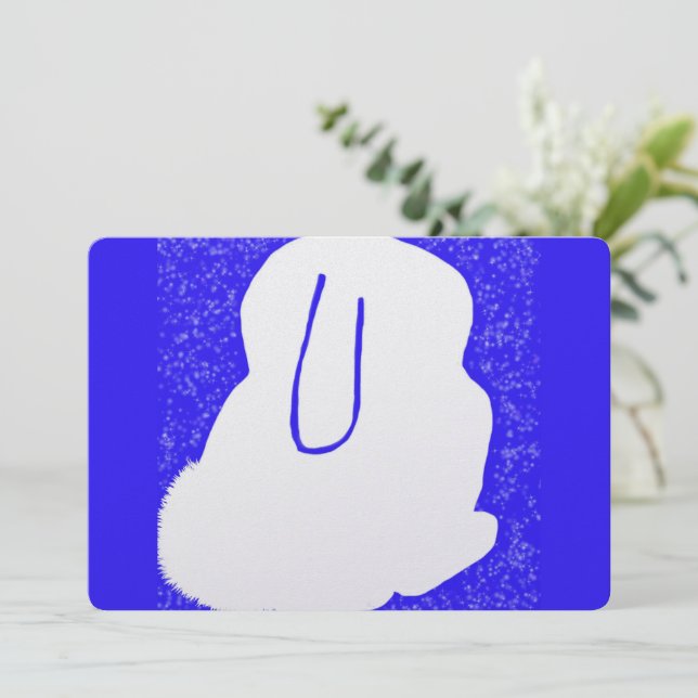 Tarjeta Festiva Conejito lindo solsticio de invierno plano (Anverso de pie)