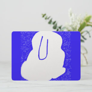 Tarjeta Festiva Conejito lindo solsticio de invierno plano