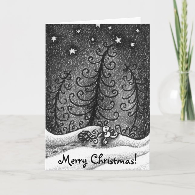 Tarjeta Festiva Conejito que camina (Anverso)