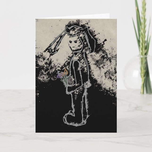 Tarjeta Festiva conejito siniestro (Anverso)