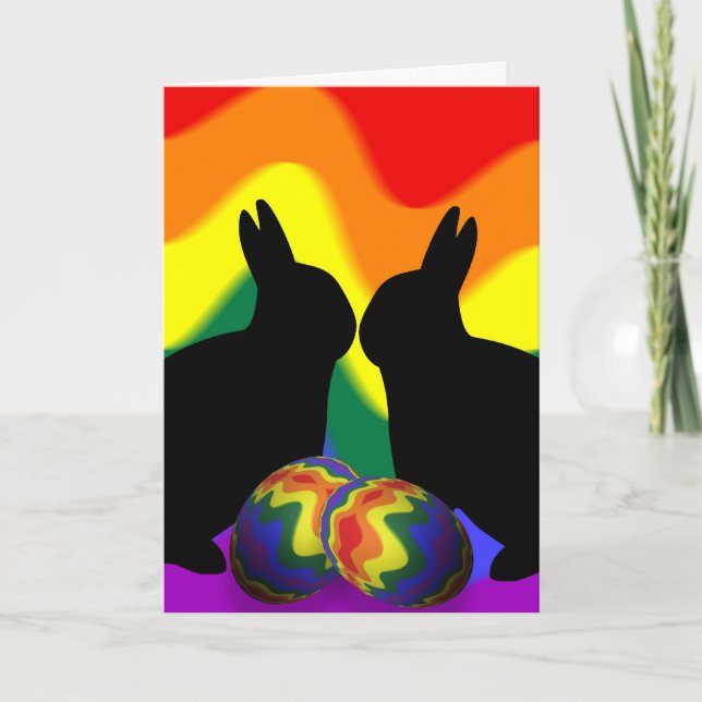 Tarjeta Festiva Conejitos de la sombra (Anverso)