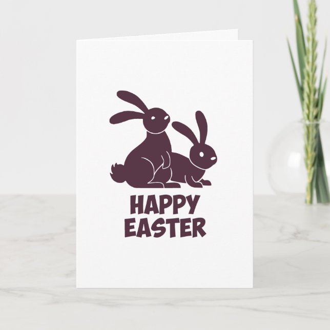 Tarjeta Festiva Conejitos de pascua felices (Anverso)