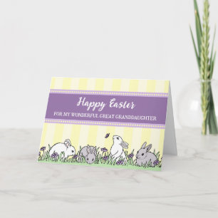 Tarjeta Festiva Conejitos de Pascua Feliz Gran Nieta de Pascua